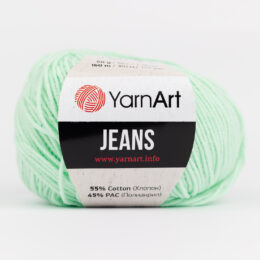 Włóczka Yarn Art Jeans 79 w kolorze mięty to kultowa propozycja największego tureckiego producenta. Jej skład to mieszanka bawełny z akrylem.