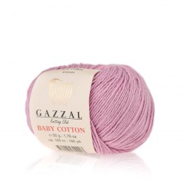 Gazzal Baby Cotton 3422 lila to bawełniano-akrylowa włóczka występująca w wielu pięknych kolorach, idealna do amigurumi.