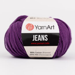 Włóczka Yarn Art Jeans 50 w kolorze fioletowy to kultowa propozycja największego tureckiego producenta. Jej skład to mieszanka bawełny z akrylem.