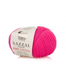 Gazzal Baby Cotton 3461 słodka fuksja to bawełniano-akrylowa włóczka występująca w wielu pięknych kolorach, idealna do amigurumi.