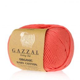 Gazzal Organic Baby Cotton 419 koralowy to włóczka z bawełny organicznej występująca w wielu pięknych kolorach, idealna dla dzieci.