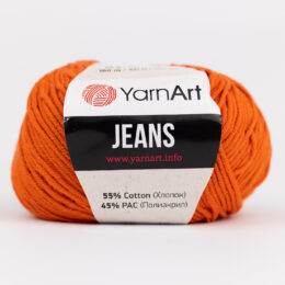 Włóczka Yarn Art Jeans 85 w kolorze rudym to kultowa propozycja największego tureckiego producenta. Jej skład to mieszanka bawełny z akrylem.