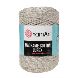 Włóczka Yarn Art Macrame Cotton Lurex 725 to błyszcząca wersja Macrame Cotton. Jej najbardziej charakterystyczną cechą jest przędzona struktura.