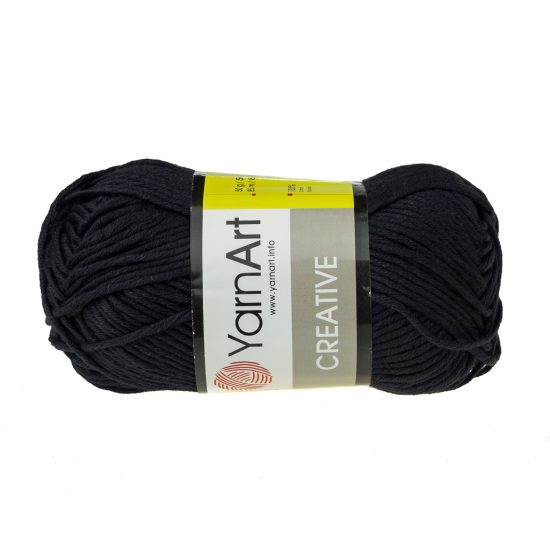 Yarn Art Creative 221 czarny. 100% bawełny od kultowego tureckiego producenta, w przyjaznej cenie:) Idealna na zabawki i ubrania.