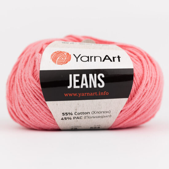 Włóczka Yarn Art Jeans 78 różowy to kultowa propozycja największego tureckiego producenta. Jej skład to mieszanka bawełny z akrylem.