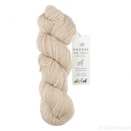 Gazzal Baby Alpaca Pure Colors 6453 to naturalna, niebarwiona  mieszanka wełny baby alpaca oraz merino doskonałej jakości. 100g/320m