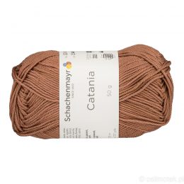 Schachenmayr Catania 00438 to bawełniana włóczka w kolorze ciepłego brązu. Pięknie skręcona, z połyskiem. 50g/125m.