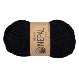 Drops Nepal 8903 czarny to mieszanka wełny Peruvian Highland wool (65%) oraz superfine alpaca (35%). 50g/ ok. 75m