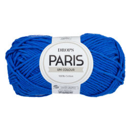 Włóczka Drops Paris 09 kobalt to certyfikowana 100% bawełna czesankowa w pięknej palecie kolorystycznej. 50g/75m