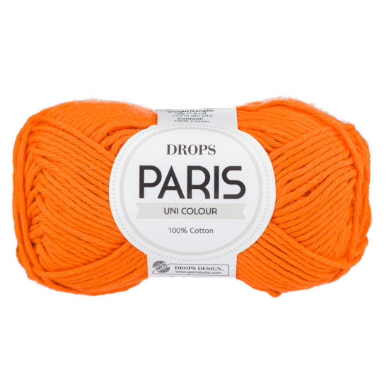 Włóczka Drops Paris 13 pomarańczowy to certyfikowana 100% bawełna czesankowa w pięknej palecie kolorystycznej. 50g/75m
