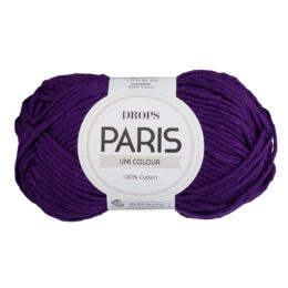 Włóczka Drops Paris 08 ciemnofioletowy to certyfikowana 100% bawełna czesankowa w pięknej palecie kolorystycznej. 50g/75m