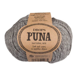 Drops Puna 06 szary to 100%  superfine alpaca prostu z Peru. Mięciutka nadaje się nawet dla najbardziej wymagających. 50g/ ok. 110m