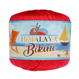 Włóczka Himalaya Bikini 80607 czerwony z poliamidu idealnie nadaje się na stroje kąpielowe, bieliznę czy letnie ubrania. 50g/165m