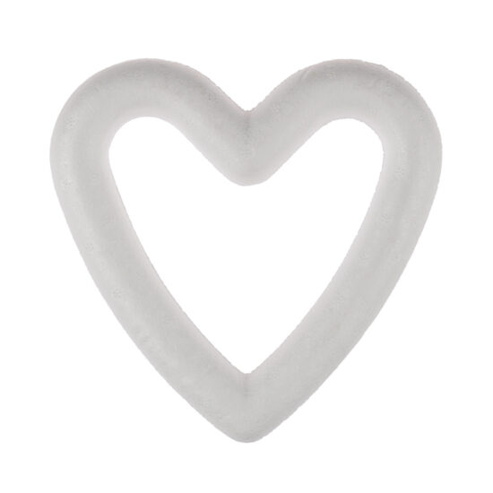 Serce styropianowe, baza 15cm do obrabiania w kolorze białym. Sprawdza się idealnie jako baza do prac kreatywnych.