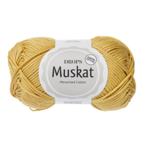 Drops Muskat 84 to cudna bawełniana merceryzowana włóczka w kolorze słonecznika z pięknym połyskiem. Klasyka DROPS. 50g/ok. 100m.