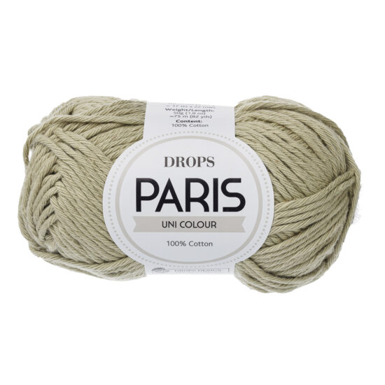 Włóczka Drops Paris 69 pistacjowy to certyfikowana 100% bawełna czesankowa w pięknej palecie kolorystycznej. 50g/75m