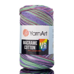 Sznurek YarnArt Macrame Cotton VR 926 to superkolorowy przędzony sznurek  idealny na torebki czy plecaki. Grubość 2mm. 250g/225m