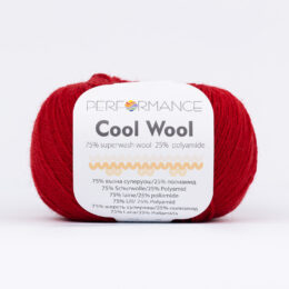 Performance Cool Wool 09 czerwony to mieszanka wełny superwash z poliamidem idealna na skarpetki. 50g/200m. Produkcja bułgarska.