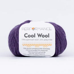 Performance Cool Wool 59 fiolet to mieszanka wełny superwash z poliamidem idealna na skarpetki. 50g/200m. Produkcja bułgarska.