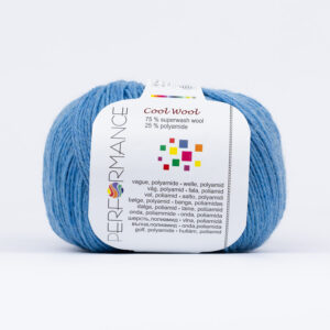 Performance Cool Wool 87 niebieski to mieszanka wełny superwash z poliamidem idealna na skarpetki. 50g/200m. Produkcja bułgarska.