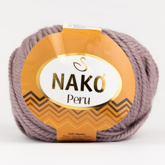 Nako Peru 10155 to cudna mieszanka premium akrylu, wełny i alpaki w kolorze winogronowym. 100g/130m. Doskonała na czapki, szale i swetry.