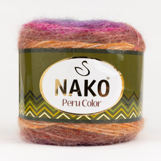 Nako Peru Color 32187 to cudna mieszanka premium akrylu, wełny i alpaki w wielokolorowym motku. 100g/310m. Idealna na chusty i kardigany.