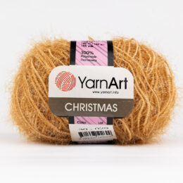 YarnArt Christmas 30 złota błyszcząca włóczka typu eyelash. Idealna na ozdoby świąteczne, ale przyda się wszędzie tam gdzie potrzebujesz błysku. 50g/142m