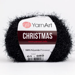YarnArt Christmas 01 błyszcząca włóczka typu eyelash. Idealna na ozdoby świąteczne, ale przyda się wszędzie tam gdzie potrzebujesz błysku. 50g/142m