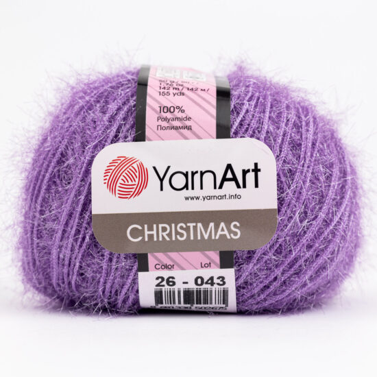 YarnArt Christmas 26 błyszcząca włóczka typu eyelash. Idealna na ozdoby świąteczne, ale przyda się wszędzie tam gdzie potrzebujesz błysku. 50g/142m