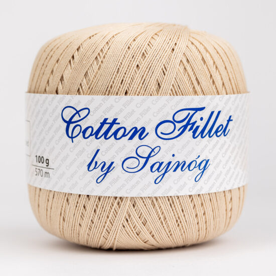 Kordonek Cotton Fillet by Sajnóg 0003 w kolorze beżowym to 100% bawełna merceryzowana idealna na świąteczne ozdoby, serwety, obrusy, łapacze snów.