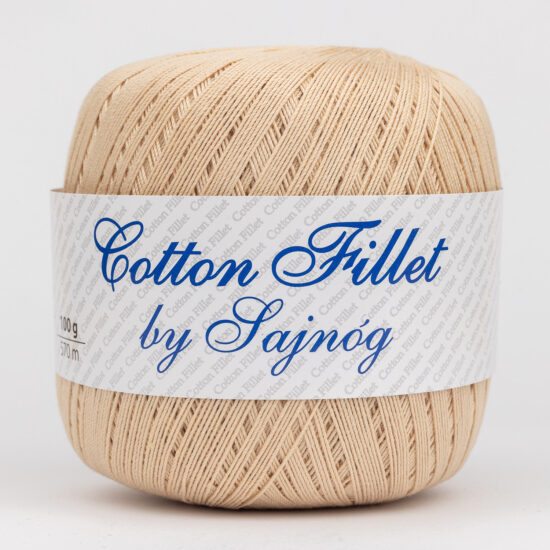 Kordonek Cotton Fillet by Sajnóg 0005 w kolorze beżowym to 100% bawełna merceryzowana idealna na świąteczne ozdoby, serwety, obrusy, łapacze snów.