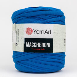 YarnArt Maccheroni niebieski to recyklingowy sznurek t-shirtowy idealny na koszyki i torebki. 90% bawełny, 10% poliestru, motki 600-800g/120-200m
