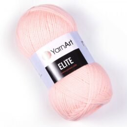 YarnArt Elite 37 - akrylowa włóczka w kolorze brzoskwiniowym. 100g/300m. Świetnie sprawdzi się w tworzeniu dywanów (tufting) lub w hafcie punch needle.
